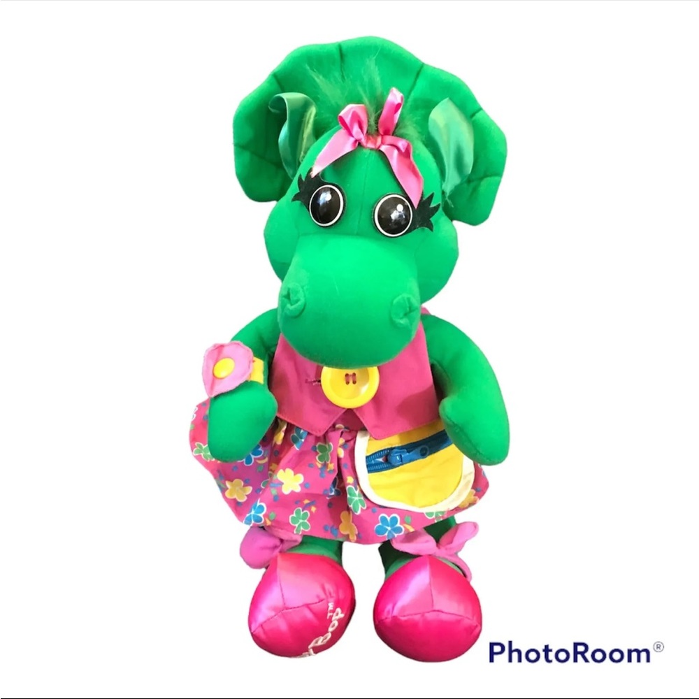 BABY BOP Talk N Dress Teach Me 17" Plush Doll Vtg 1993 Barney Dinosaur Playskool
